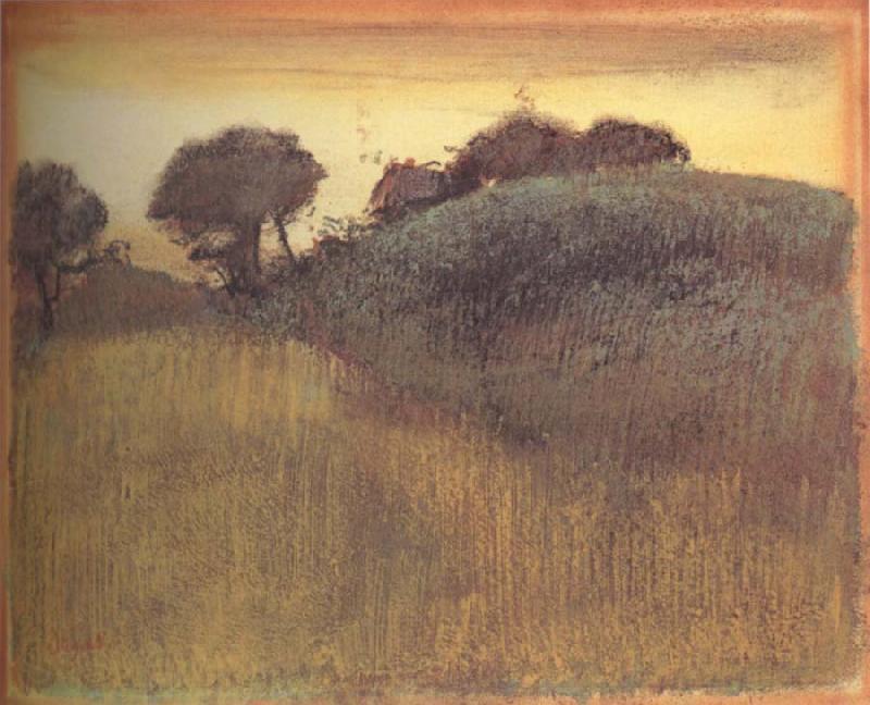 Edgar Degas Wheat Field and Green Hill France oil painting art